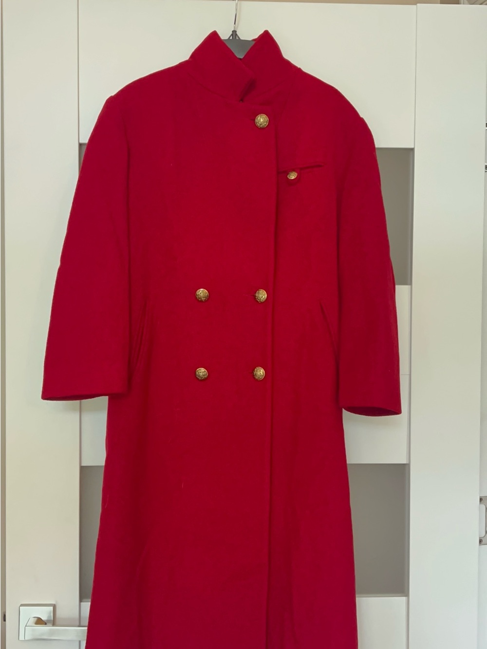 NWOT Worthington Bright Red Double-Breasted Pea Coat